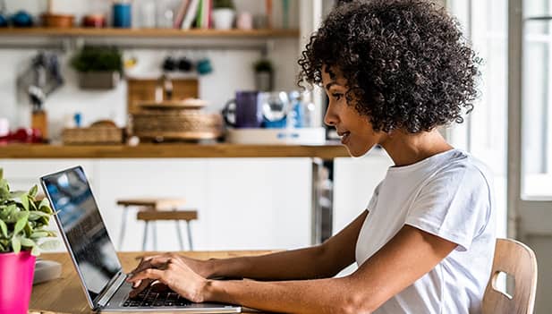 woman working from home