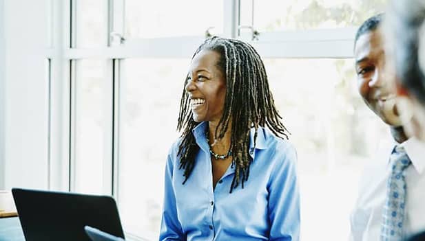 woman smiling