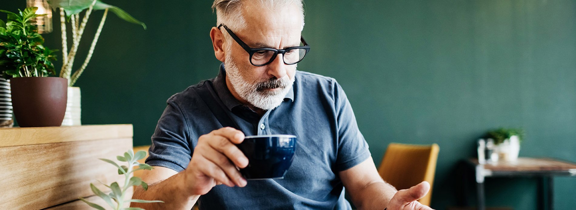 Man drinking coffee