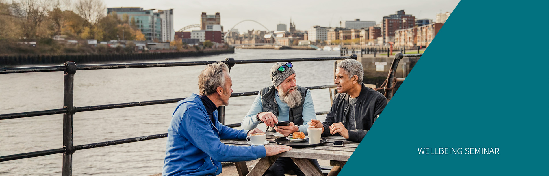 Men sitting and talking