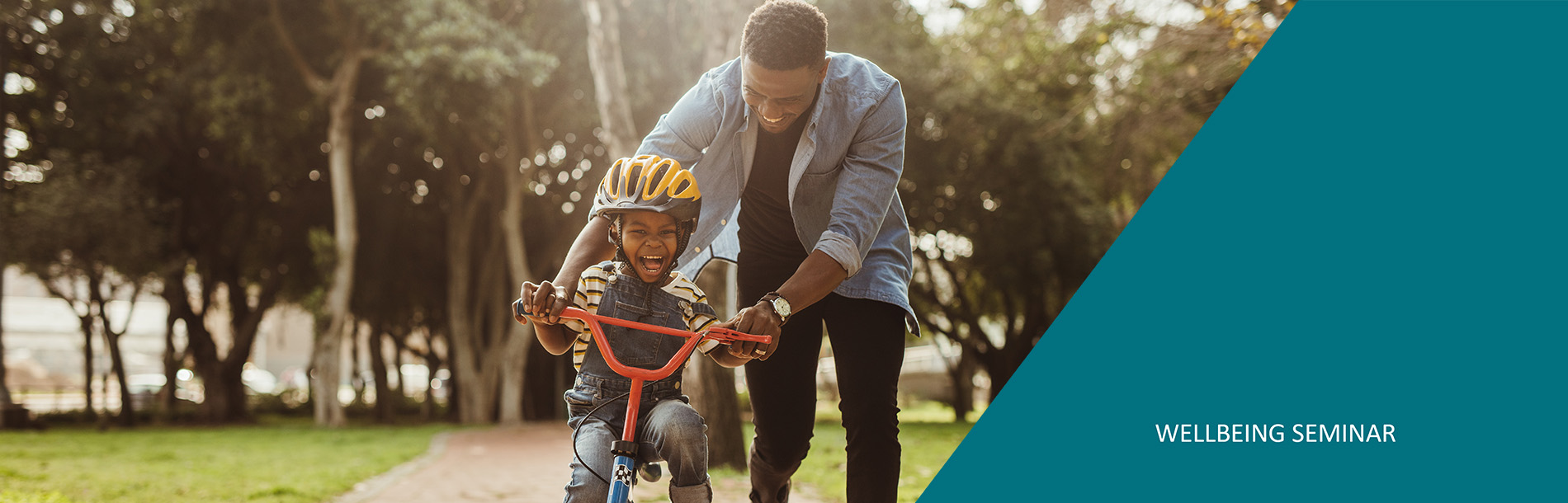 Father and son with bike