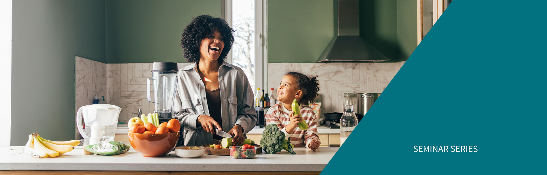 Mother and daughter cooking