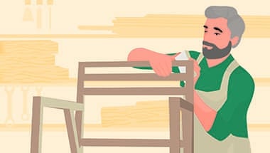 artisan male carpenter illustration