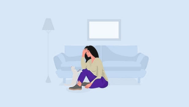 Illustration of a woman with a cat
