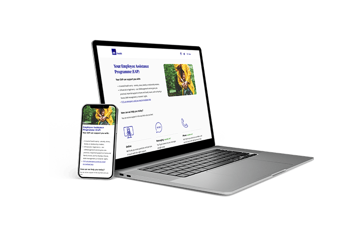 EAP homepage on laptop