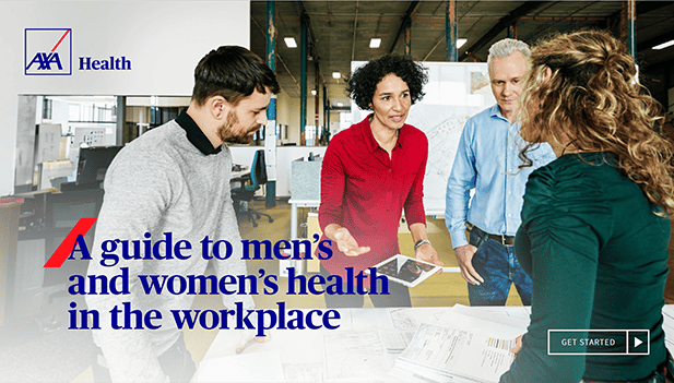 Screenshot of men's and women's' workplace guide