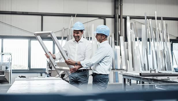 Workers in a metal factory