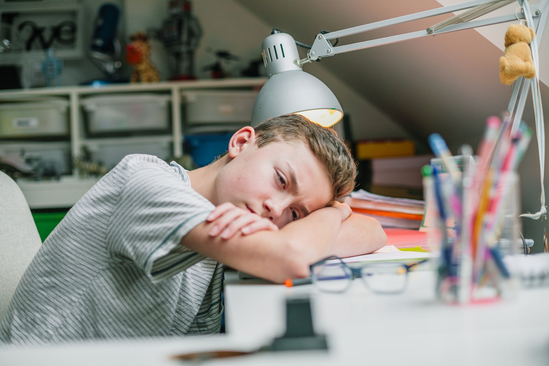 teenage boy fed up