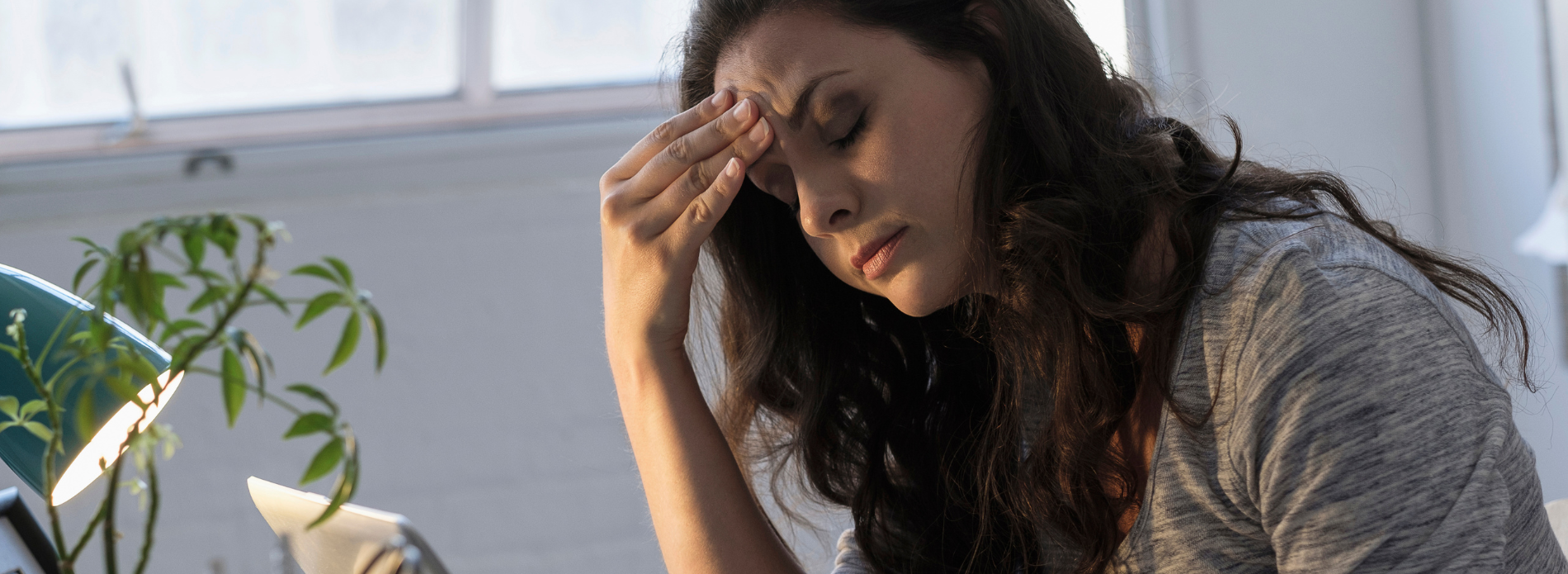 Lady with head pain