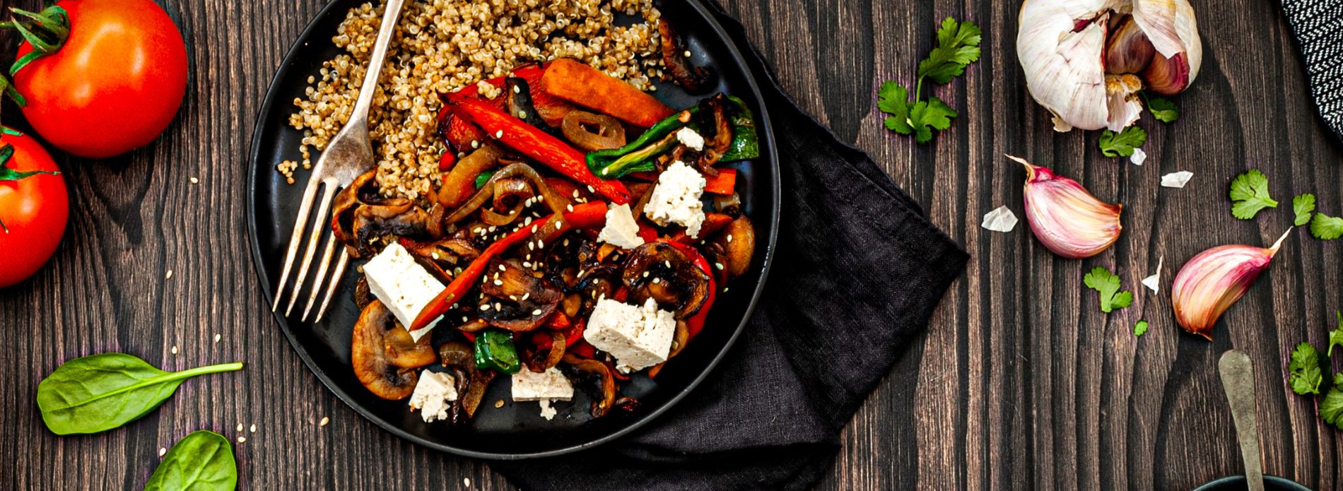 Quinoa and tofu stir fry