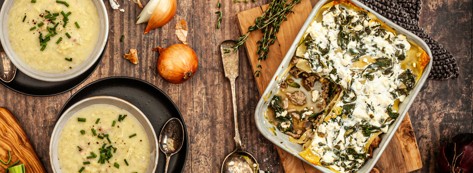 Spinach and courgette lasagne