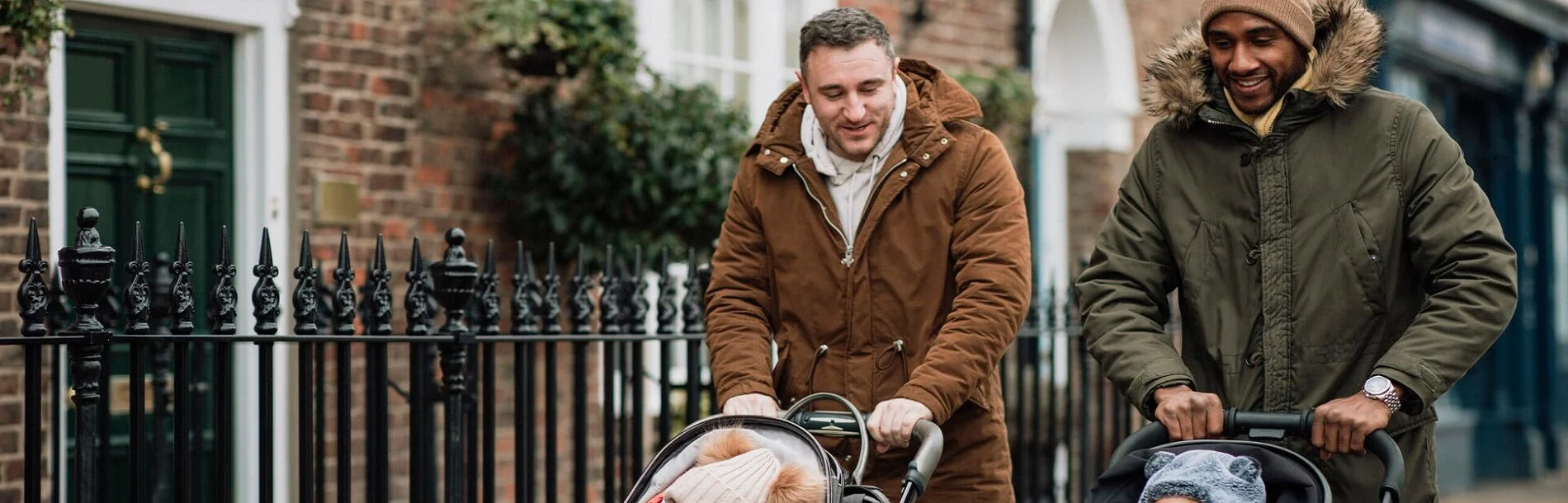 men with pushchairs