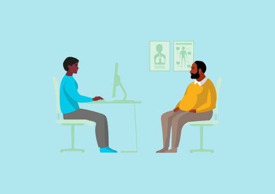 two people at a table